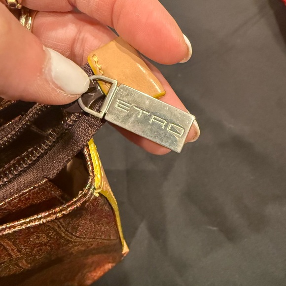 Etro Burgundy Paisley Zip Top Tote Handle Bag
Neon Trim Accents - Picture 7 of 16